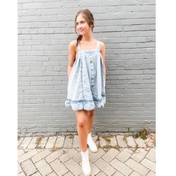 Sleeveless Denim Minidress 